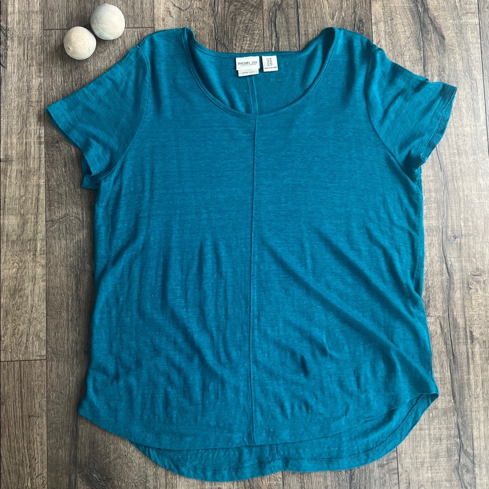 Rachel Zoe Teal Short sleeved Linen Top